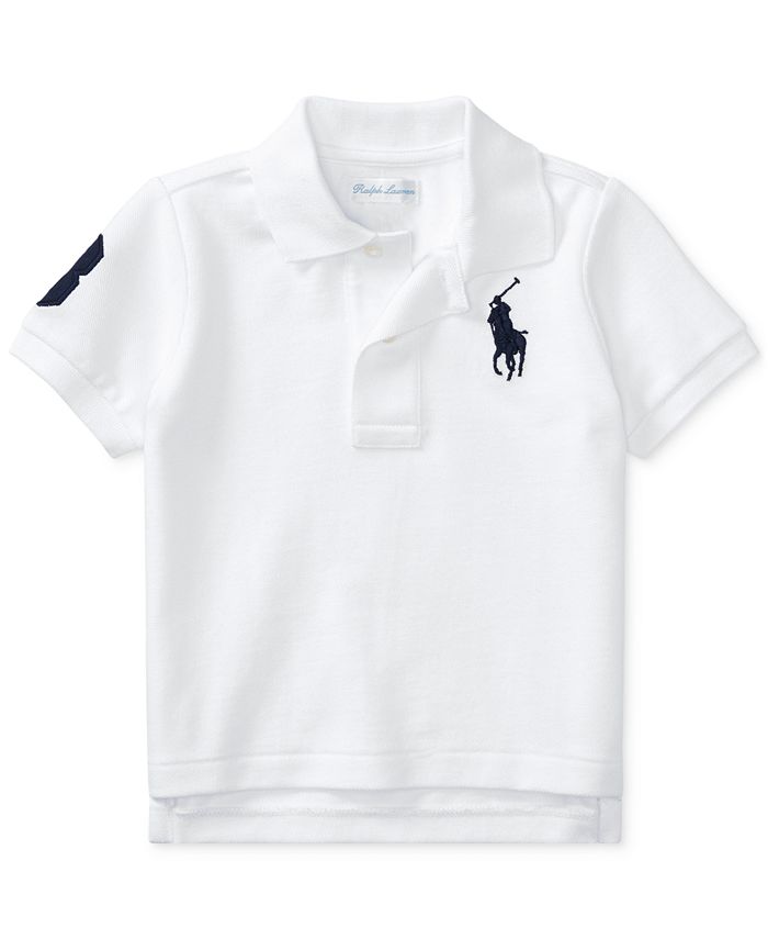 цена Рубашка-поло из хлопковой сетки с логотипом пони для маленьких мальчиков Polo Ralph Lauren, белый