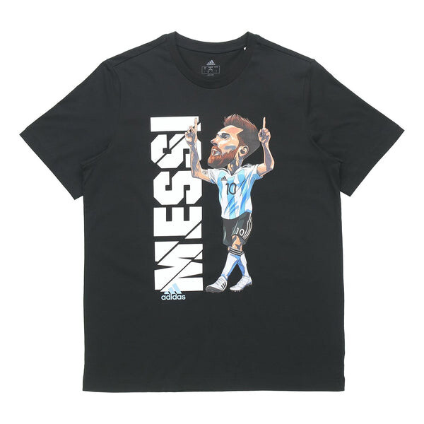 Футболка Adidas MESSI Icon T M Soccer/Football Sports Short Sleeve Black, Черный