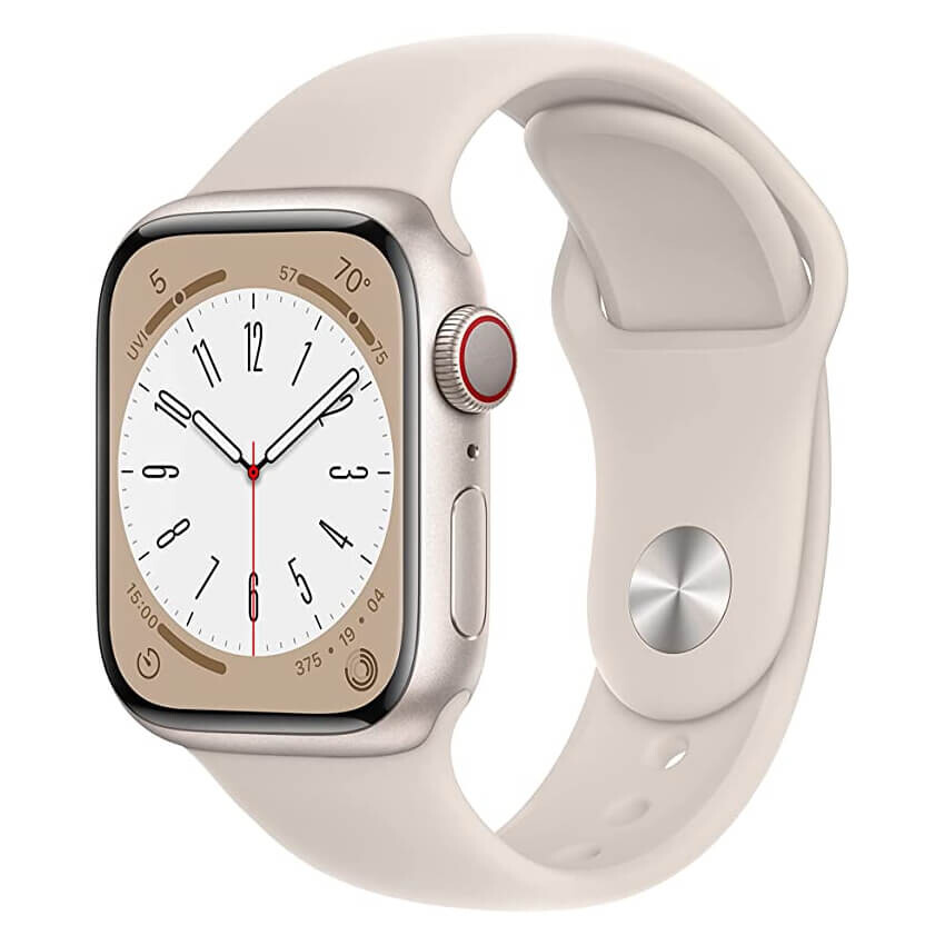 

Умные часы Apple Watch Series 8 (GPS+ Cellular), 41 мм, Starlight Aluminum Case/Starlight Sport Band - R, Бежевый