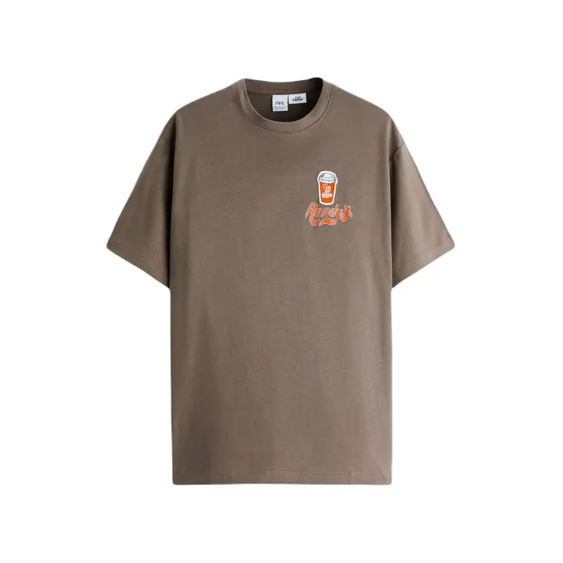 

Футболка ZARA Randy's donuts print, коричневый