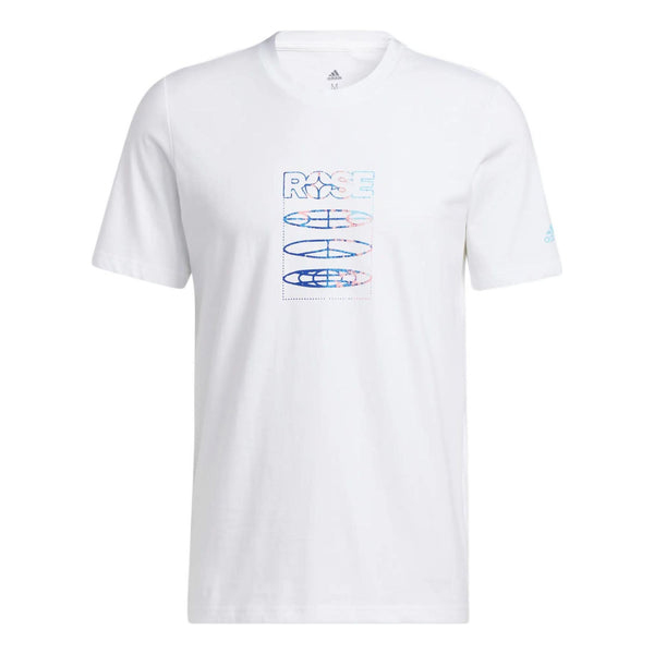 Футболка Adidas Rose Tee Back Logo Printing Round Neck Pullover Short Sleeve White T-Shirt, Белый