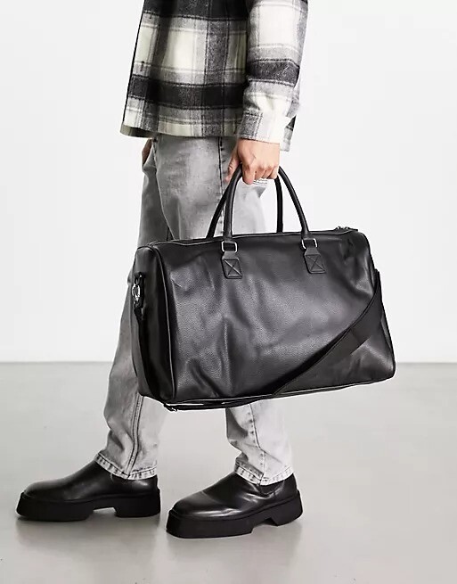 

Сумка ASOS DESIGN из искусственной кожи с фирменным тиснением, черный
