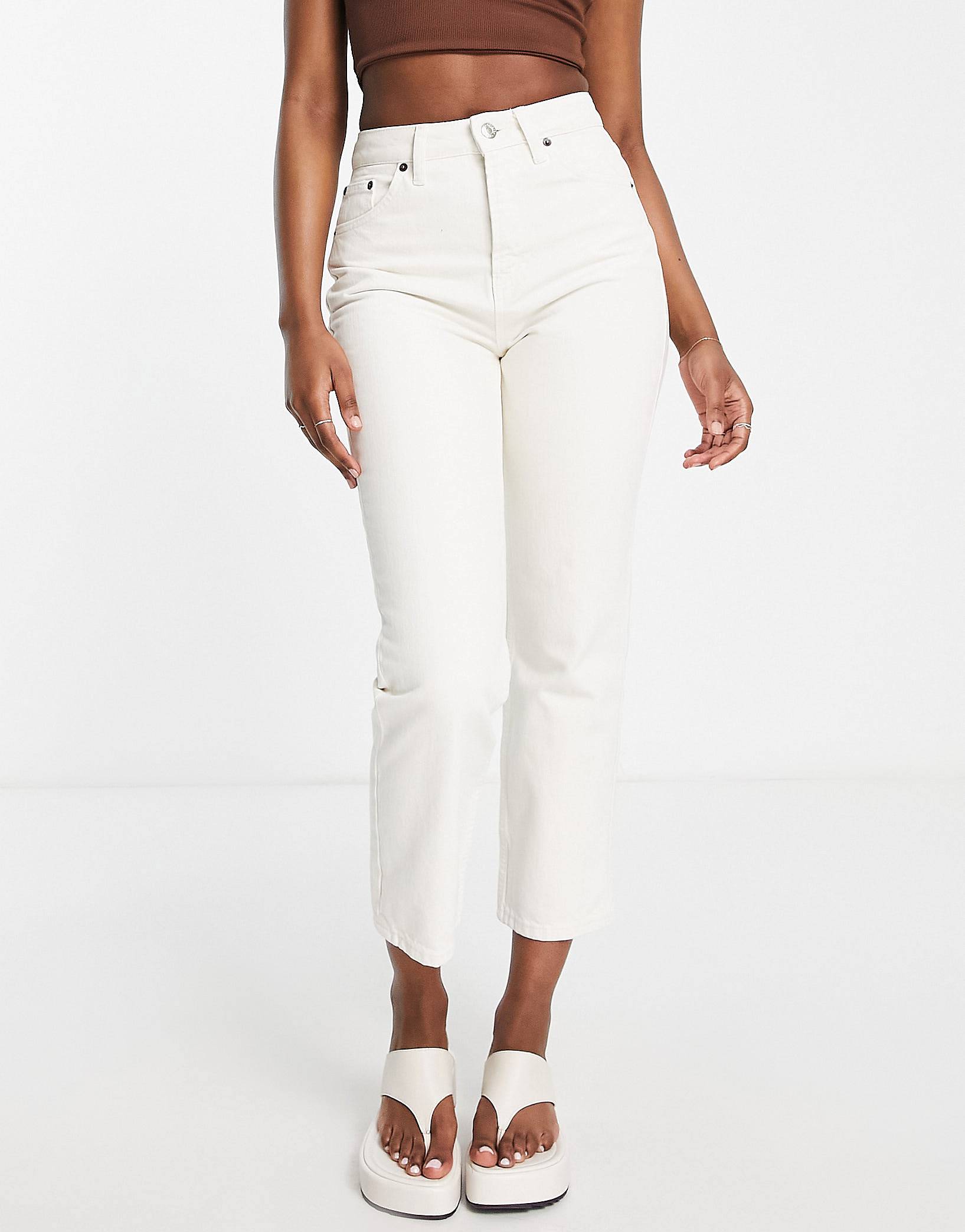 Светло-белые джинсы Topshop Editor белые шорты topshop editor ultimate