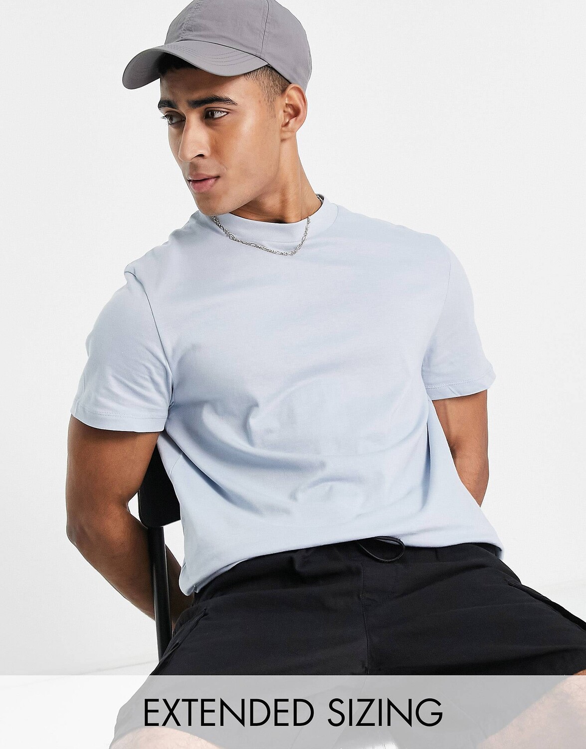 

Синяя футболка с круглым вырезом ASOS DESIGN