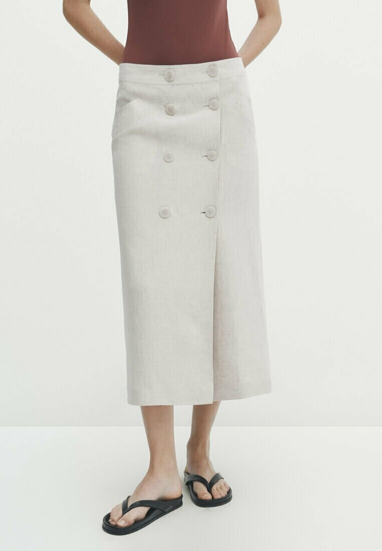 

Юбка с запахом Massimo Dutti, бежевый
