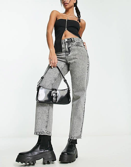 

Серые джинсы Stradivarius STR Mom