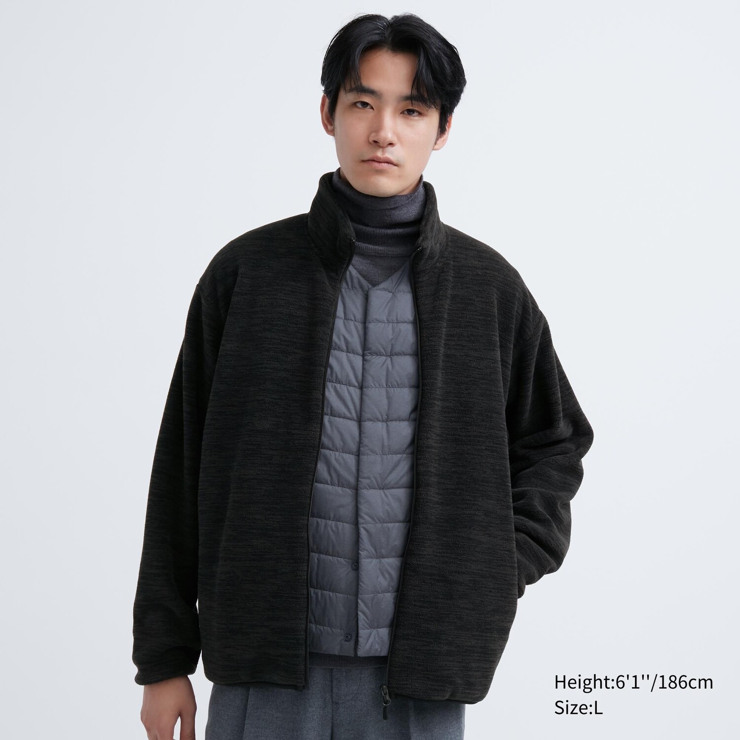 

Флисовая куртка Heather на молнии Uniqlo, темно-серый