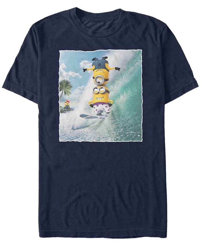 Мужская футболка с короткими рукавами и портретом Minions Surf Tricks Fifth Sun, синий