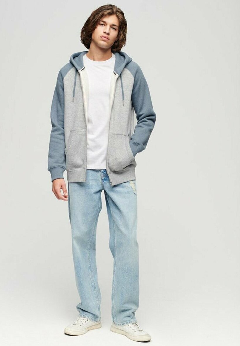 

Толстовка на молнии ESSENTIAL BASEBALL Superdry, серый