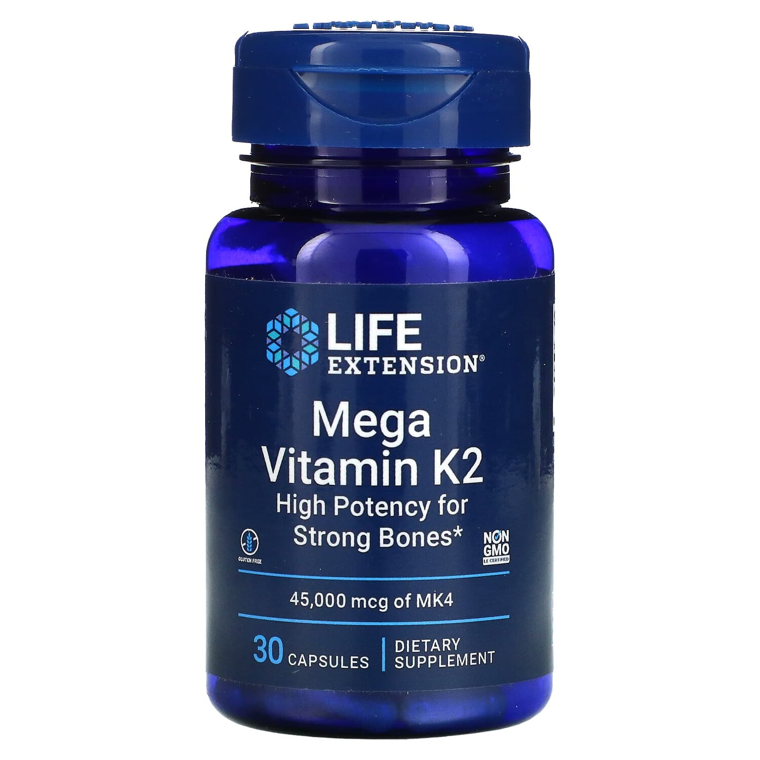 

Mega Vitamin K2, 30 капсул, Life Extension