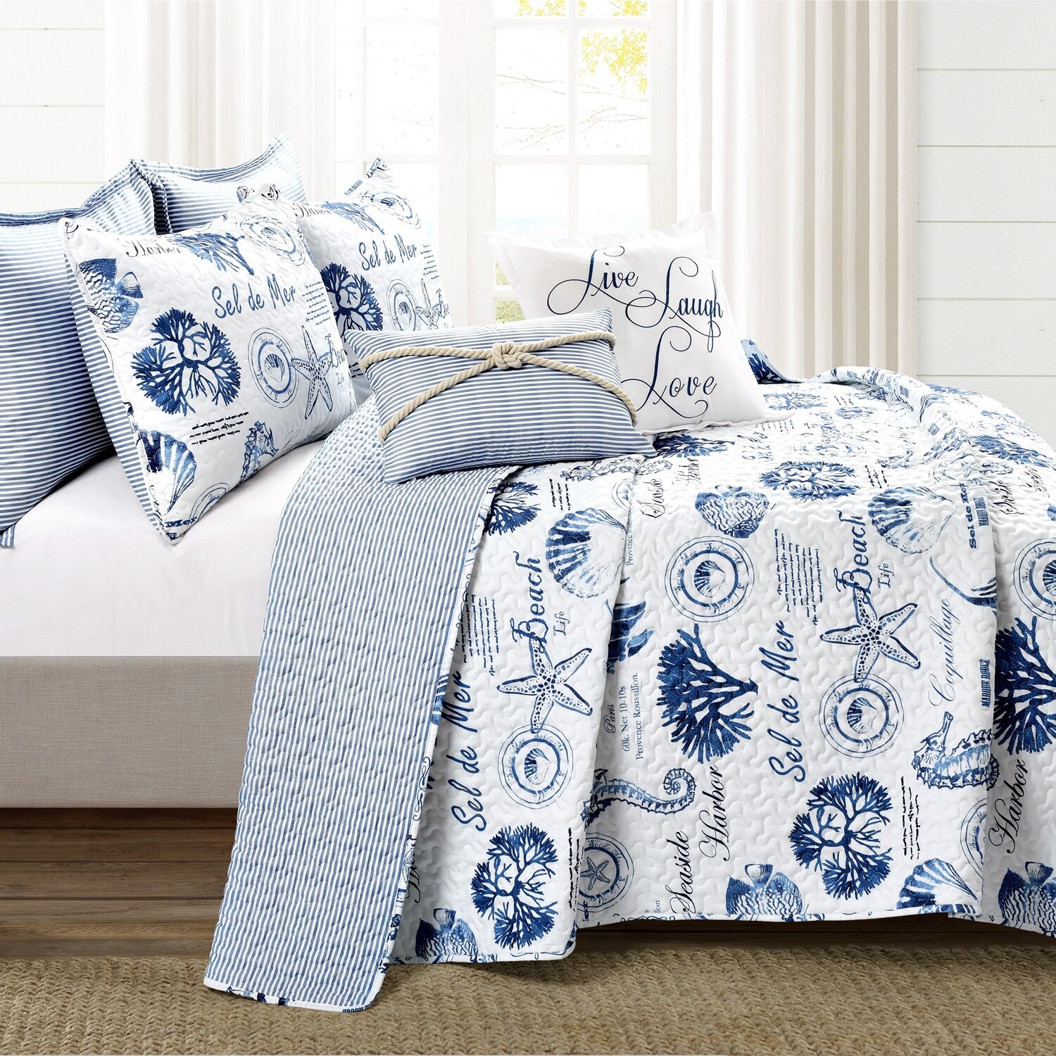 

Комплект двусторонних одеял Harbour Life Lush Decor, цвет Indigo