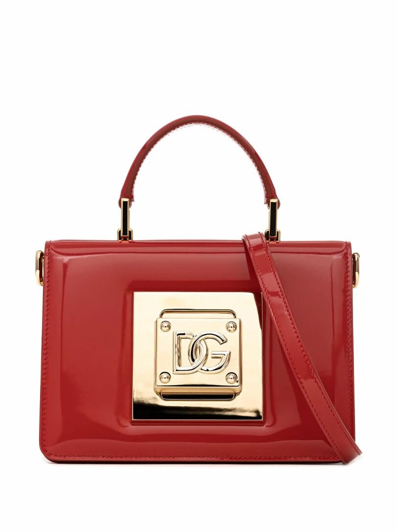 

Лакированная сумка на плечо с логотипом Dolce&Gabbana