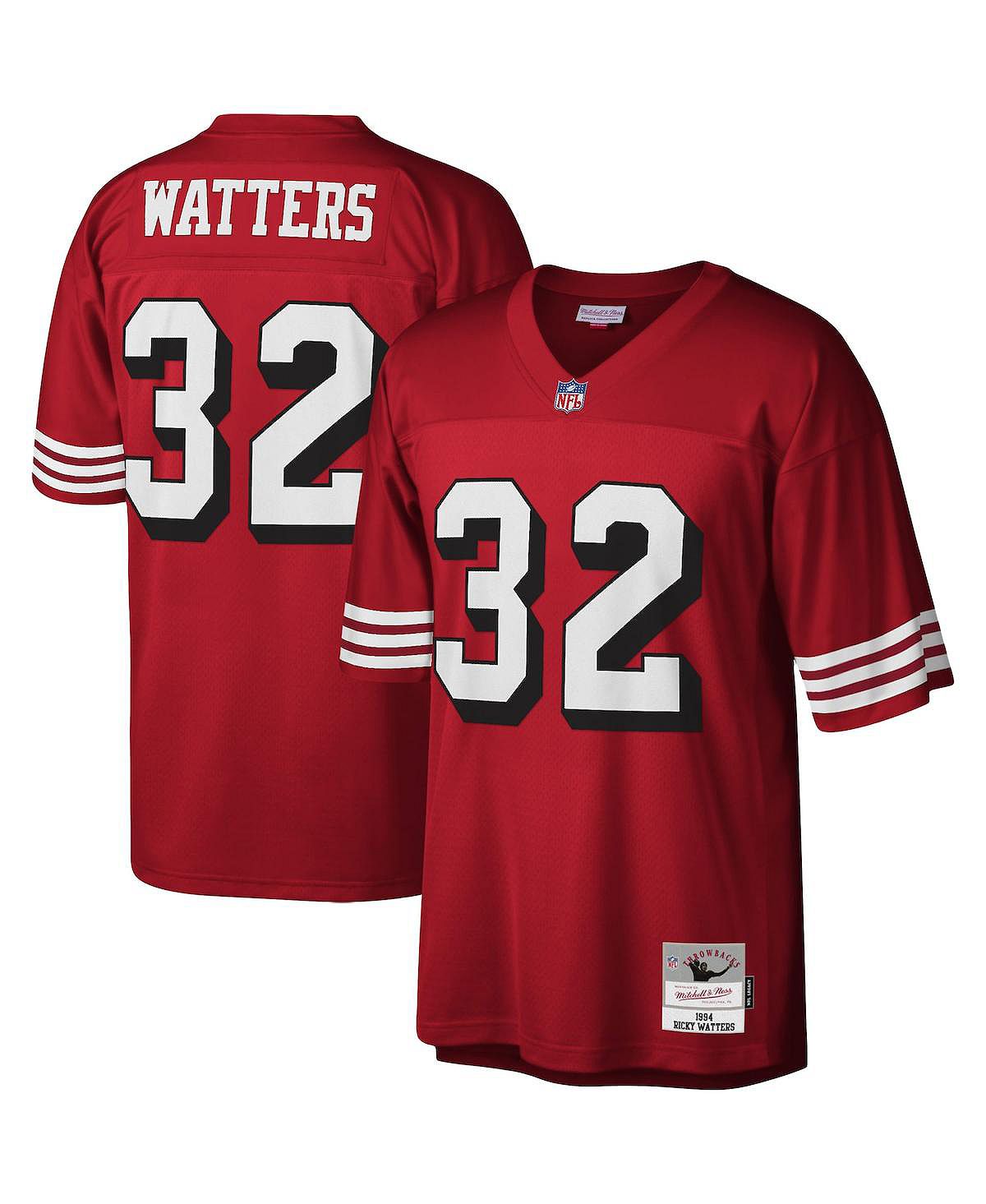Футболка Mitchell & Ness Men's Ricky Watters Scarlet San Francisco 49ers Legacy, красный/белый/черный мужское игровое джерси ricky watters scarlet san francisco 49ers для пенсионеров nike