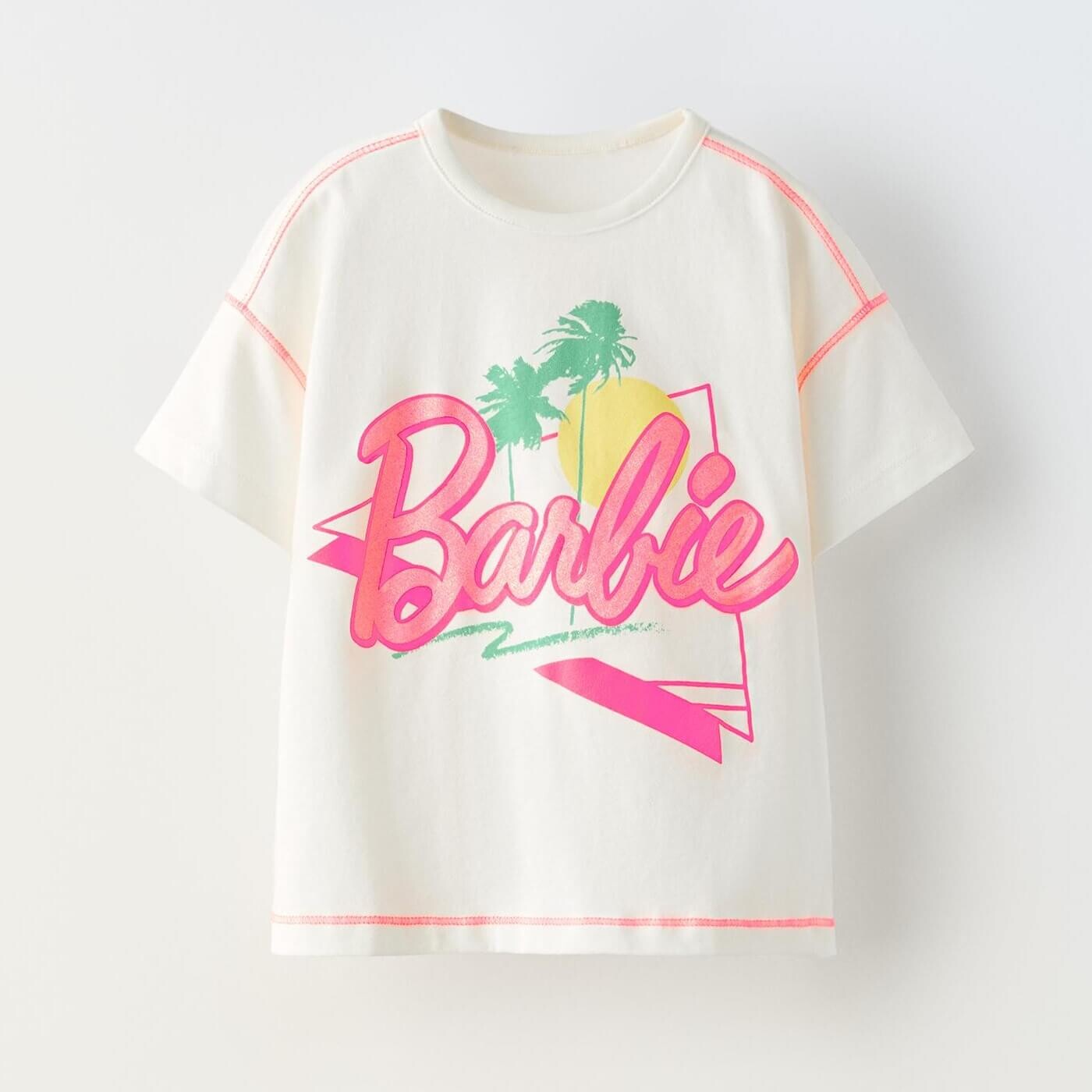 

Футболка Zara Barbie Glitter, белый
