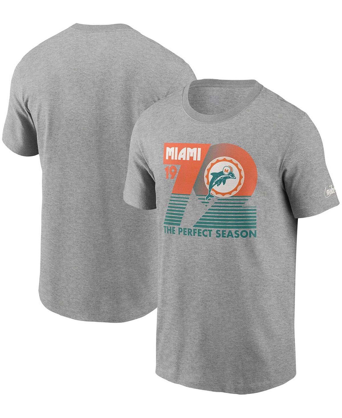 

Мужская серая меланжевая футболка miami dolphins hometown collection 1972 года Nike, мульти