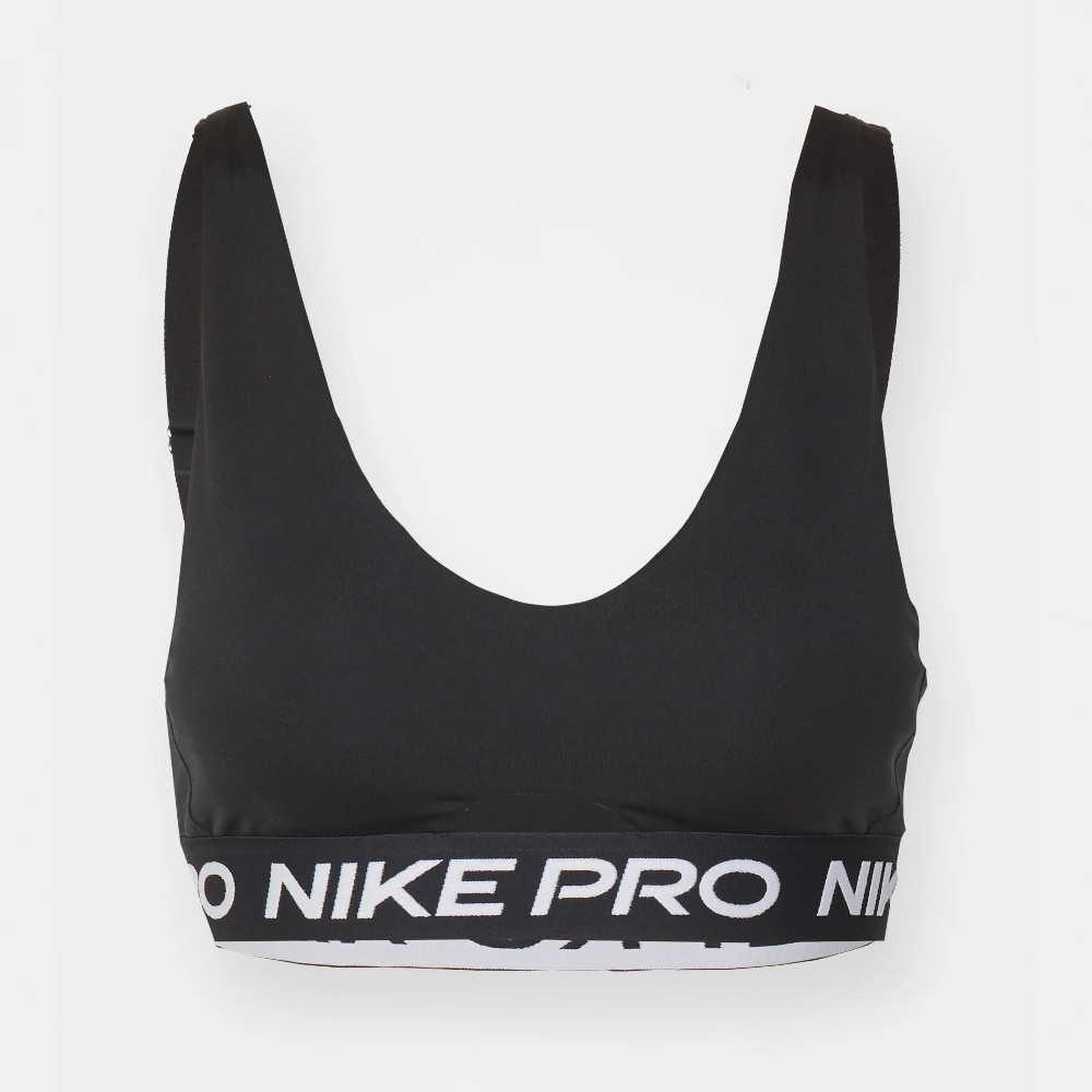 цена Спортивный топ Nike Performance Indy Plunge, черный/белый