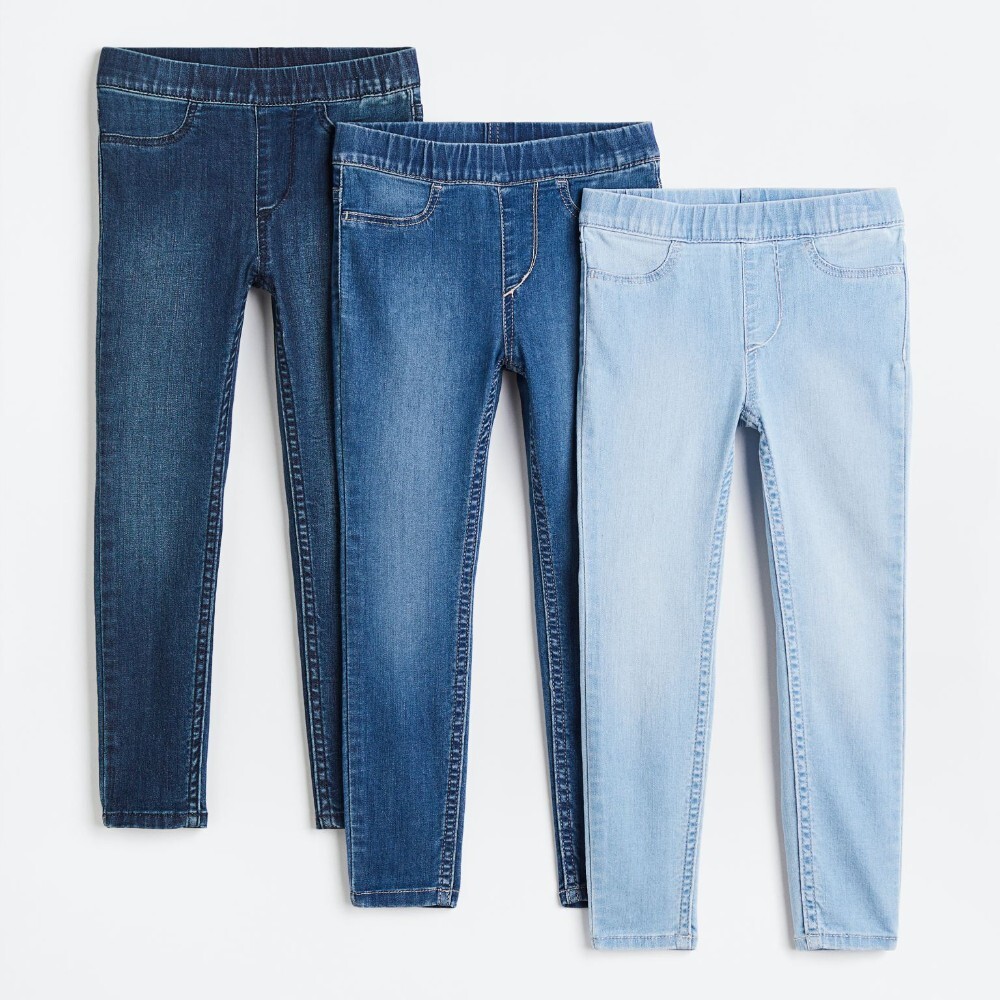 

Комплект джеггинсов H&M Kids Denim, 3 предмета, голубой/темно-синий