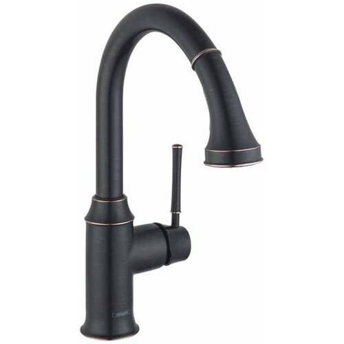 

Выдвижной смеситель для кухни Hansgrohe 04216920 Talis C с изливом HighArc и фиксирующим распылителем, rubbed bronze