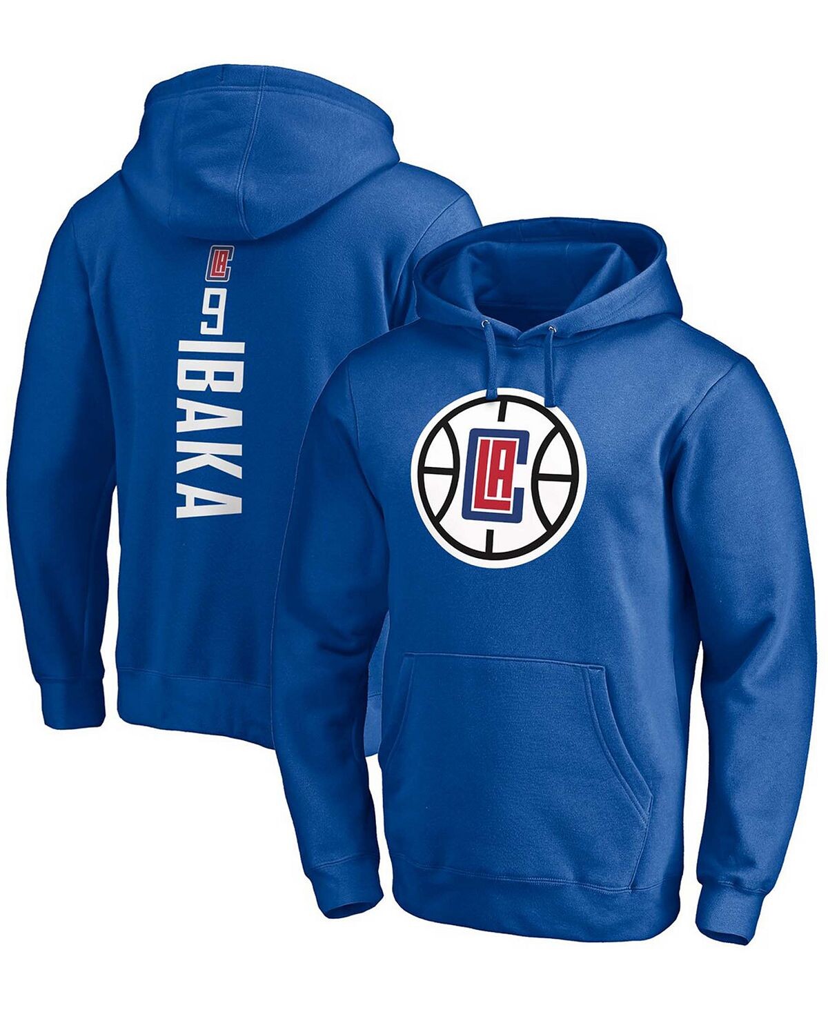

Мужская толстовка с капюшоном serge ibaka royal la clippers playmaker с именем и номером Fanatics