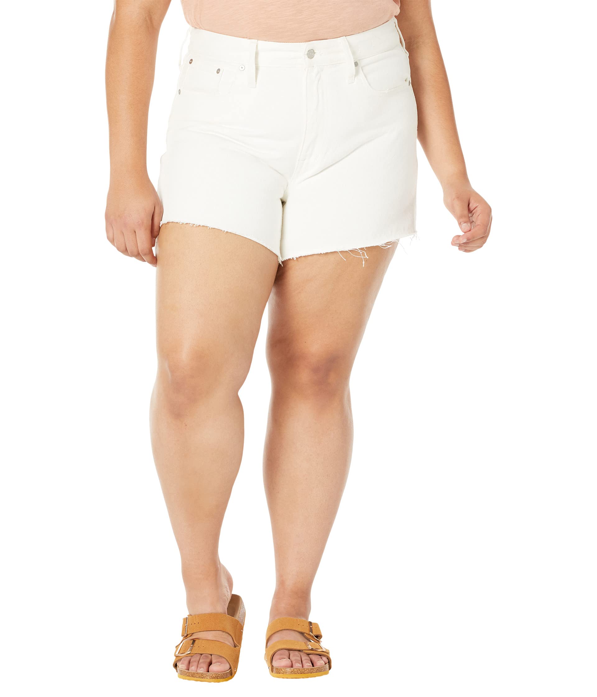 Шорты Madewell, Plus Relaxed Denim Shorts in Tile White