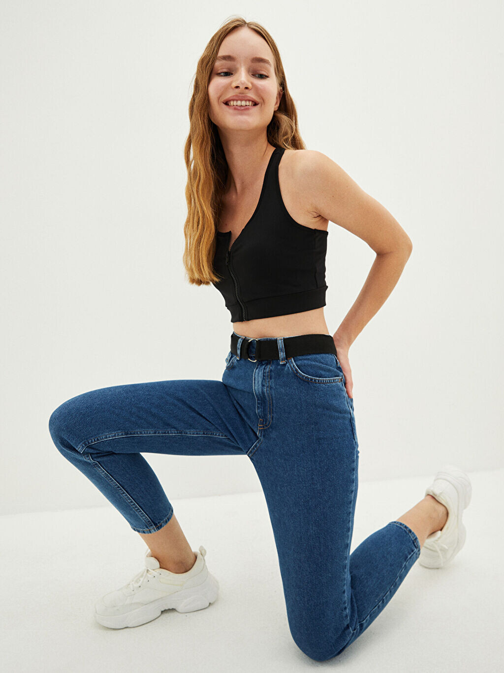 

Женские джинсовые брюки Rodeo с высокой талией и поясом с высокой талией LCW Jeans