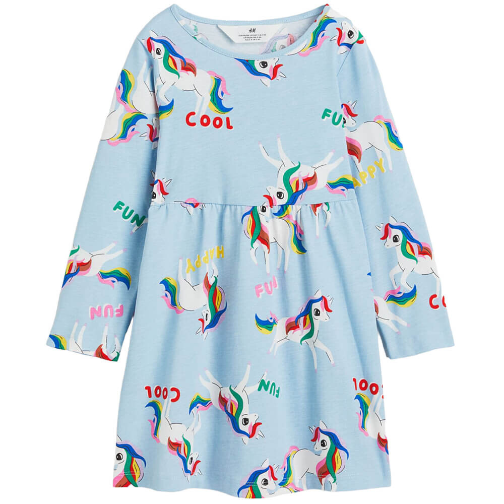 

Платье H&M Cotton Jersey, голубой