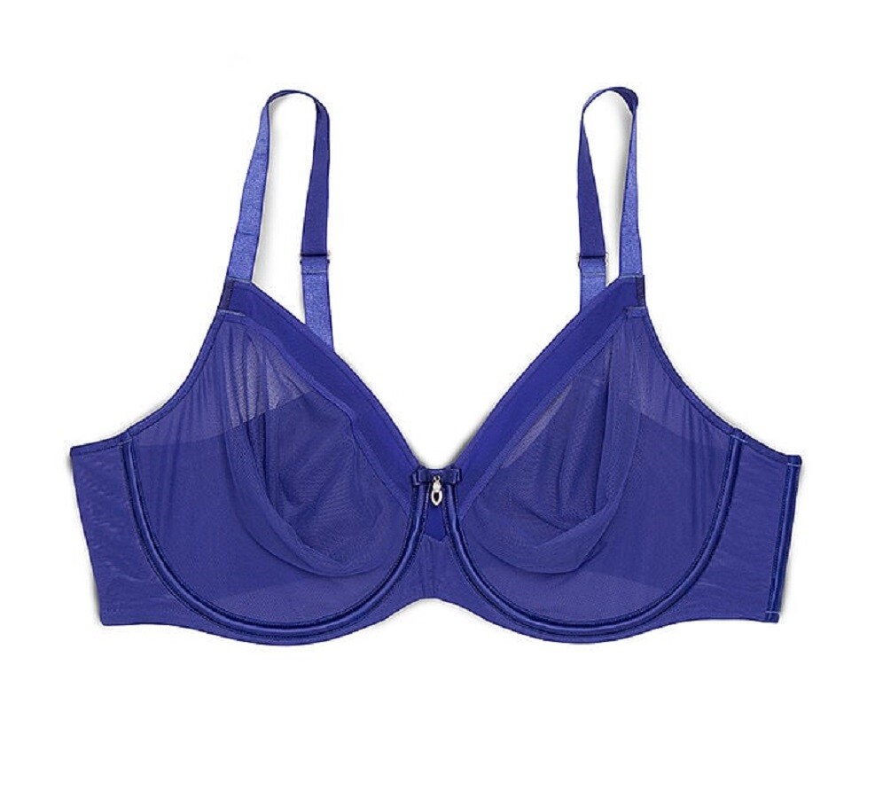 

Бюстгальтер Curvy Couture Sheer Mesh Full Coverage Unlined Underwire, синий