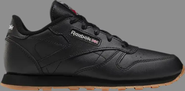 

Кроссовки classic leather little kid 'black gum' Reebok, черный
