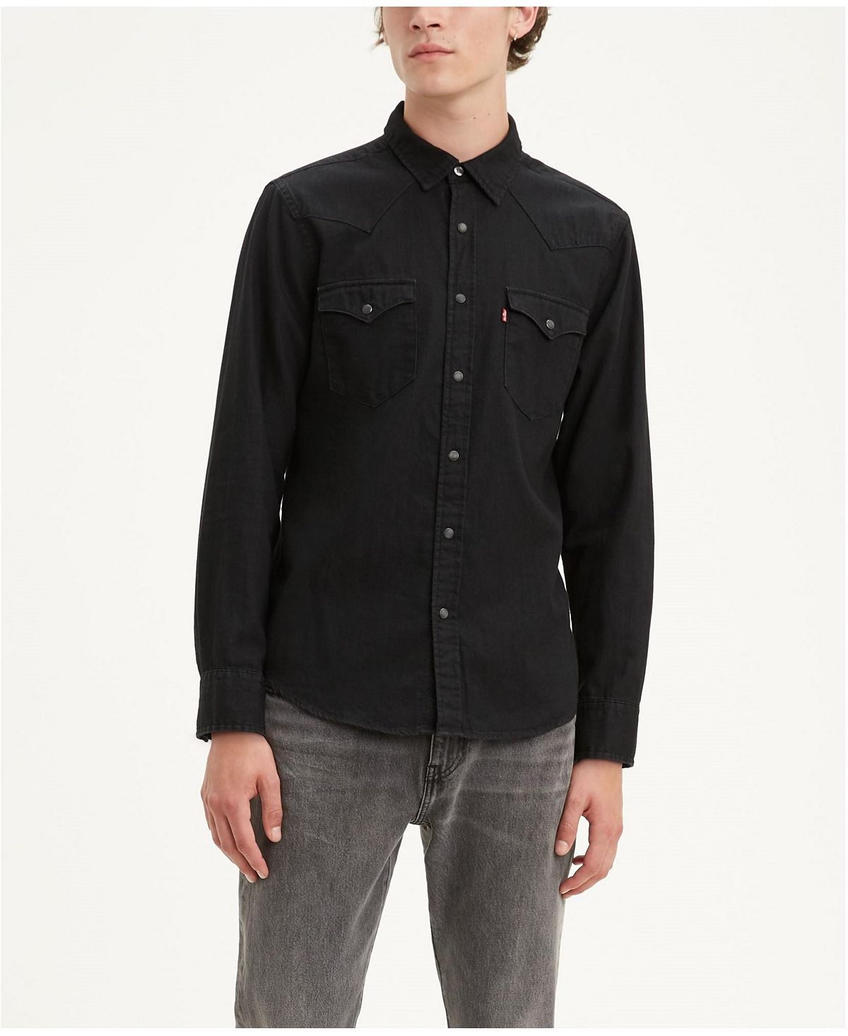 Мужская классическая чистая джинсовая рубашка стандартного кроя в стиле вестерн Levi's, мульти цена и фото