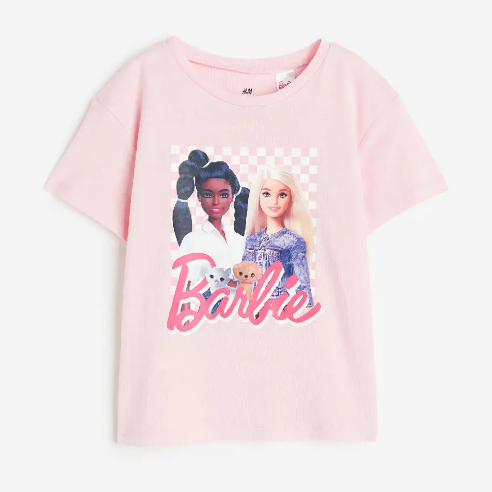 

Футболка H&M Kids Print Barbie, светло-розовый