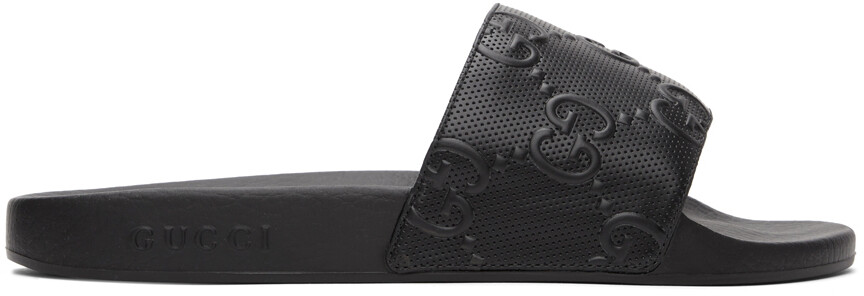 

Черные шлепанцы GG Gucci