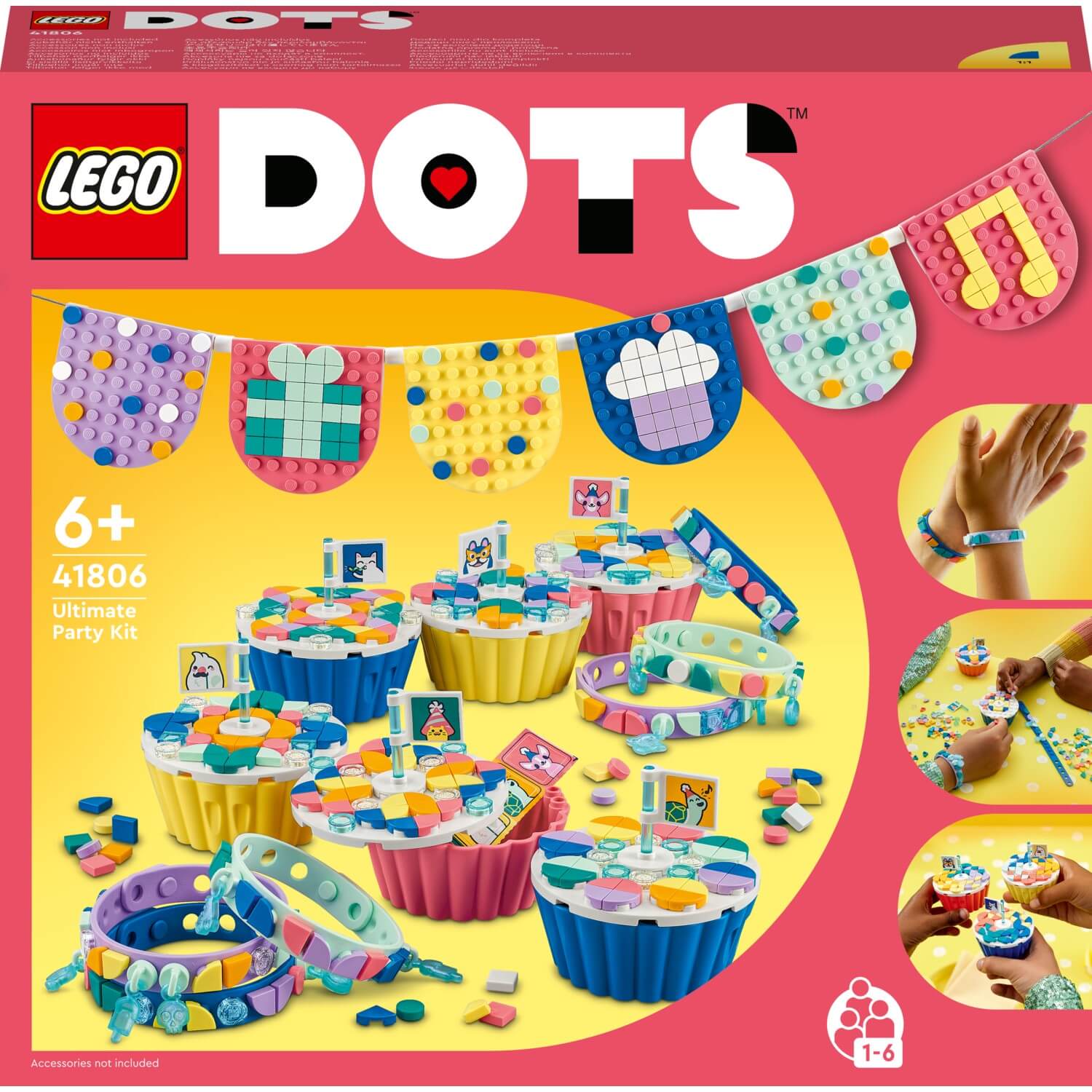 Конструктор LEGO DOTS Идеальный комплект для вечеринки 41806, 1154 pieces конструктор 41935 большой набор тайлов lego dots 6 1040 деталей