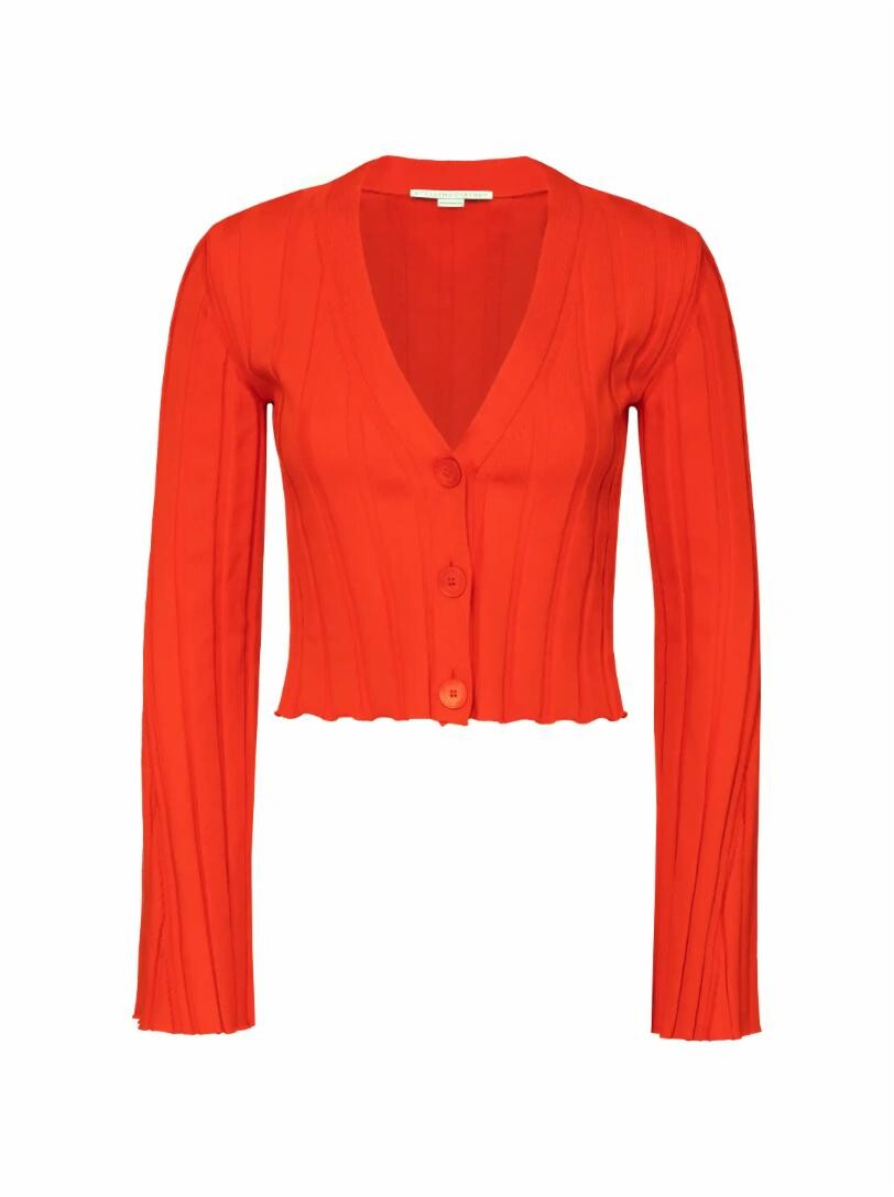 

Укороченный кардиган в рубчик Stella McCartney, Красный
