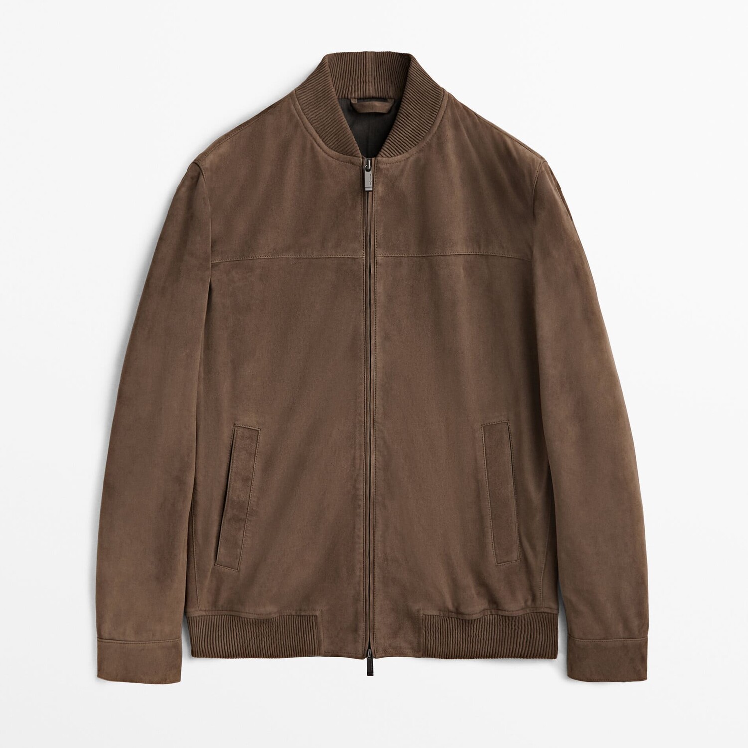 

Замшевый бомбер Massimo Dutti, коричневый
