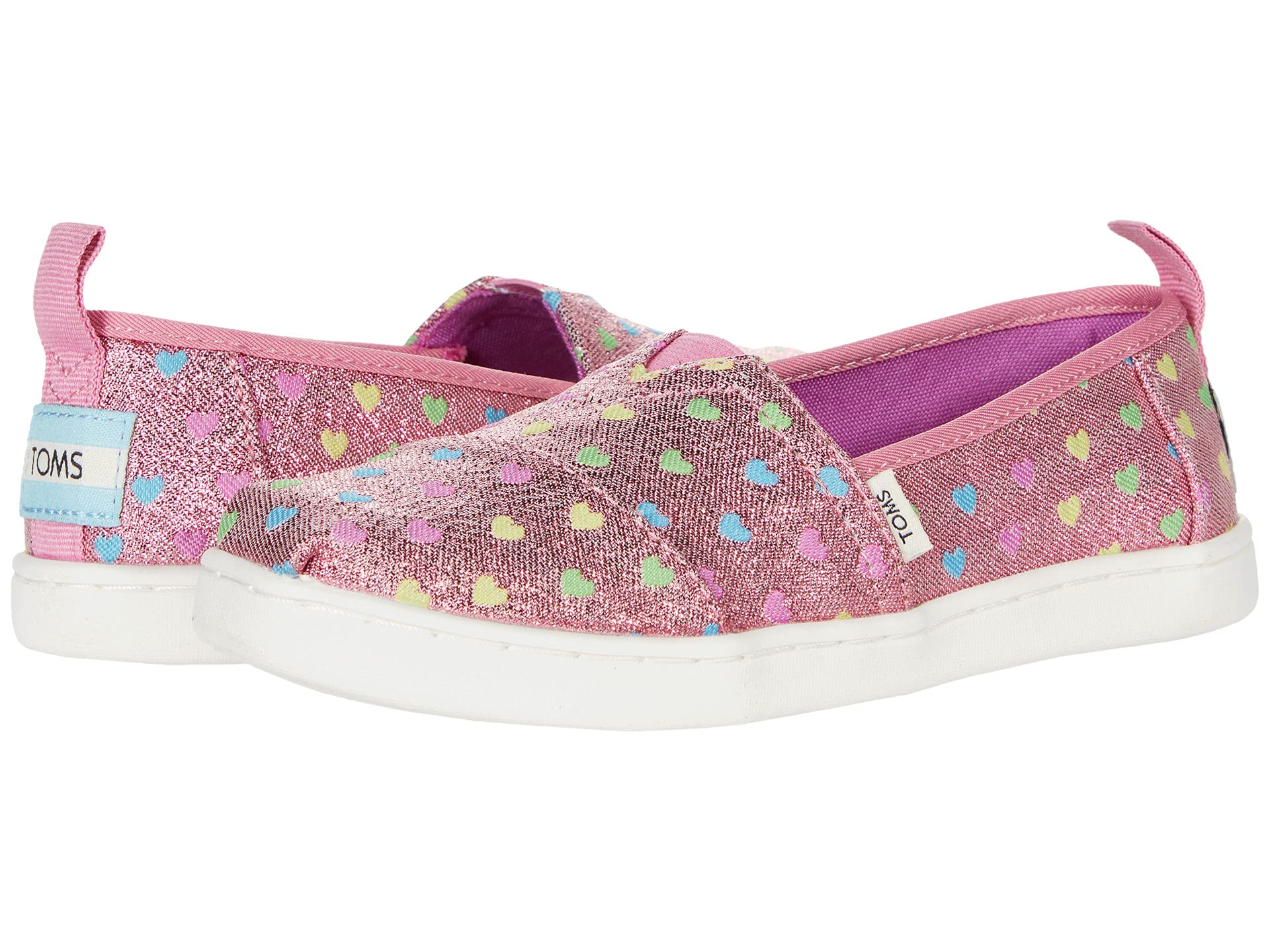 Мокасины TOMS Kids, Glimmer Hearts Alpargata лоферы alpargata toms цвет black iridescent glimmer