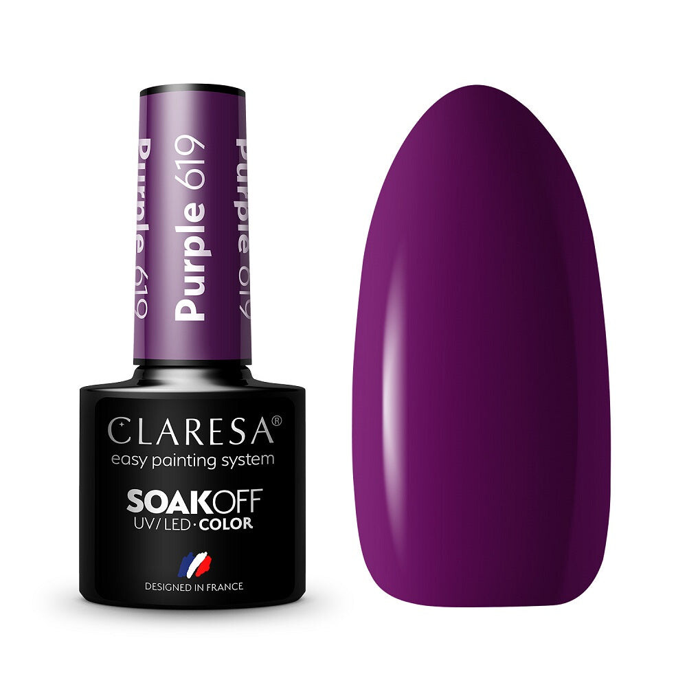 

Claresa Гибридный лак Soak Off UV/LED Purple 619 5г