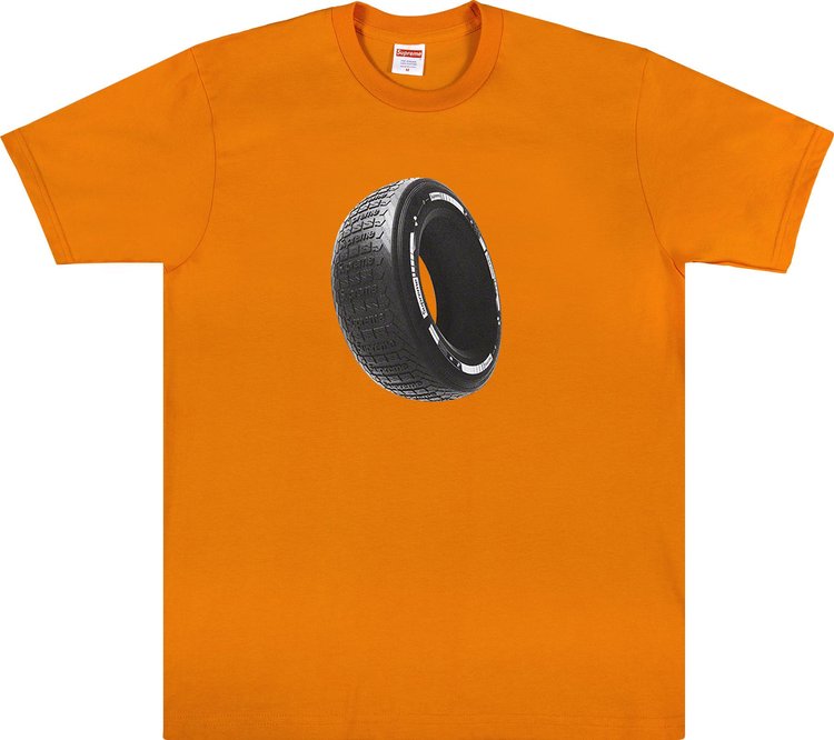 Футболка Supreme Tire Tee 'Orange', оранжевый футболка supreme bling tee burnt orange оранжевый