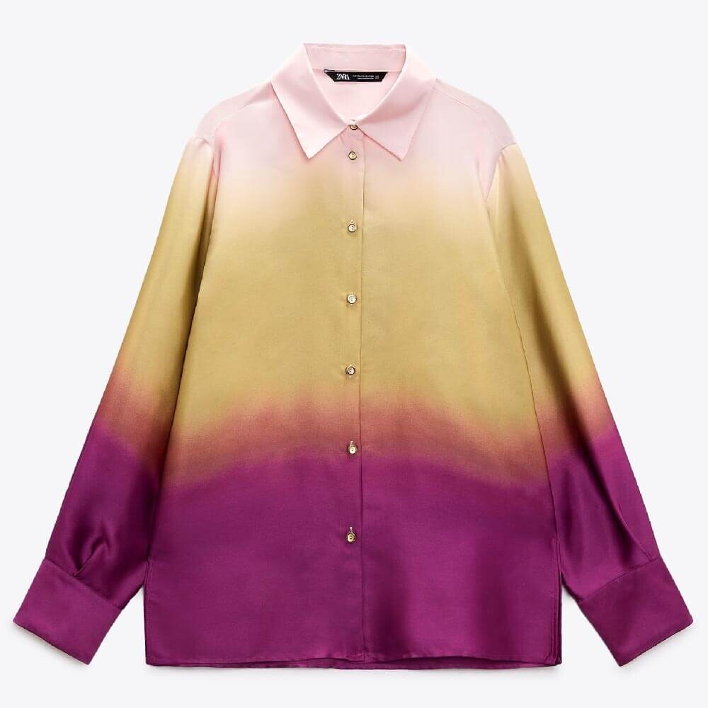 

Рубашка Zara Tie-dye Print, мультиколор