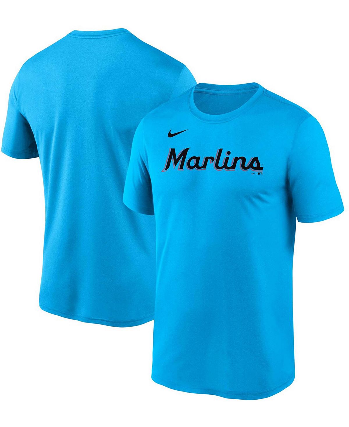 Мужская синяя футболка miami marlins wordmark legend Nike, синий
