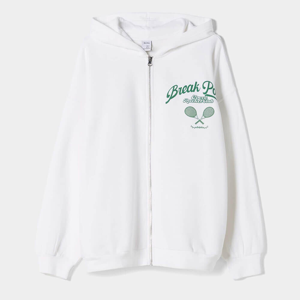 

Толстовка Bershka Varsity Print, кремовый
