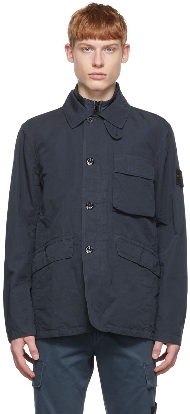 

Синяя хлопковая куртка Stone Island