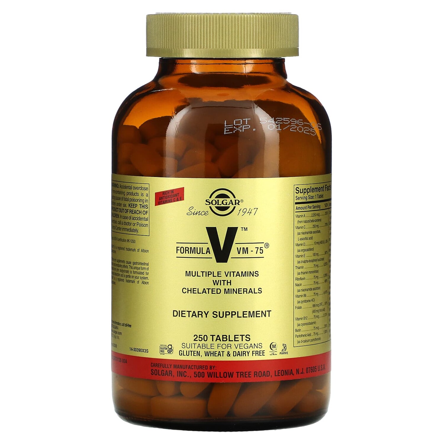 

Формула VM-75 Solgar, 250 таблеток