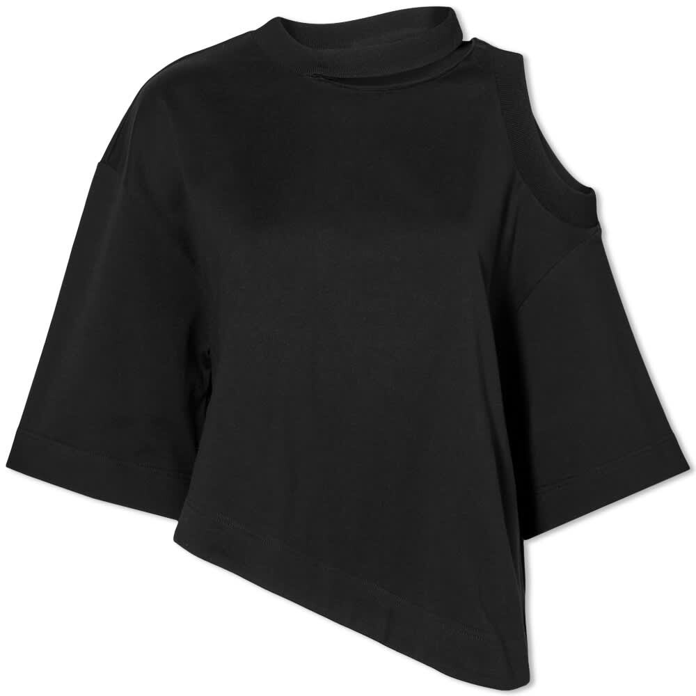 

Футболка Alexander McQueen Off Shoulder Cropped Tee, Черный