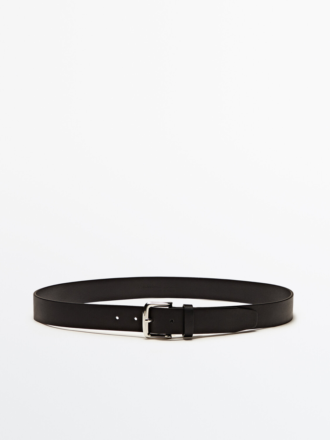 

Ремень из мягкой кожи наппа Massimo Dutti, черный