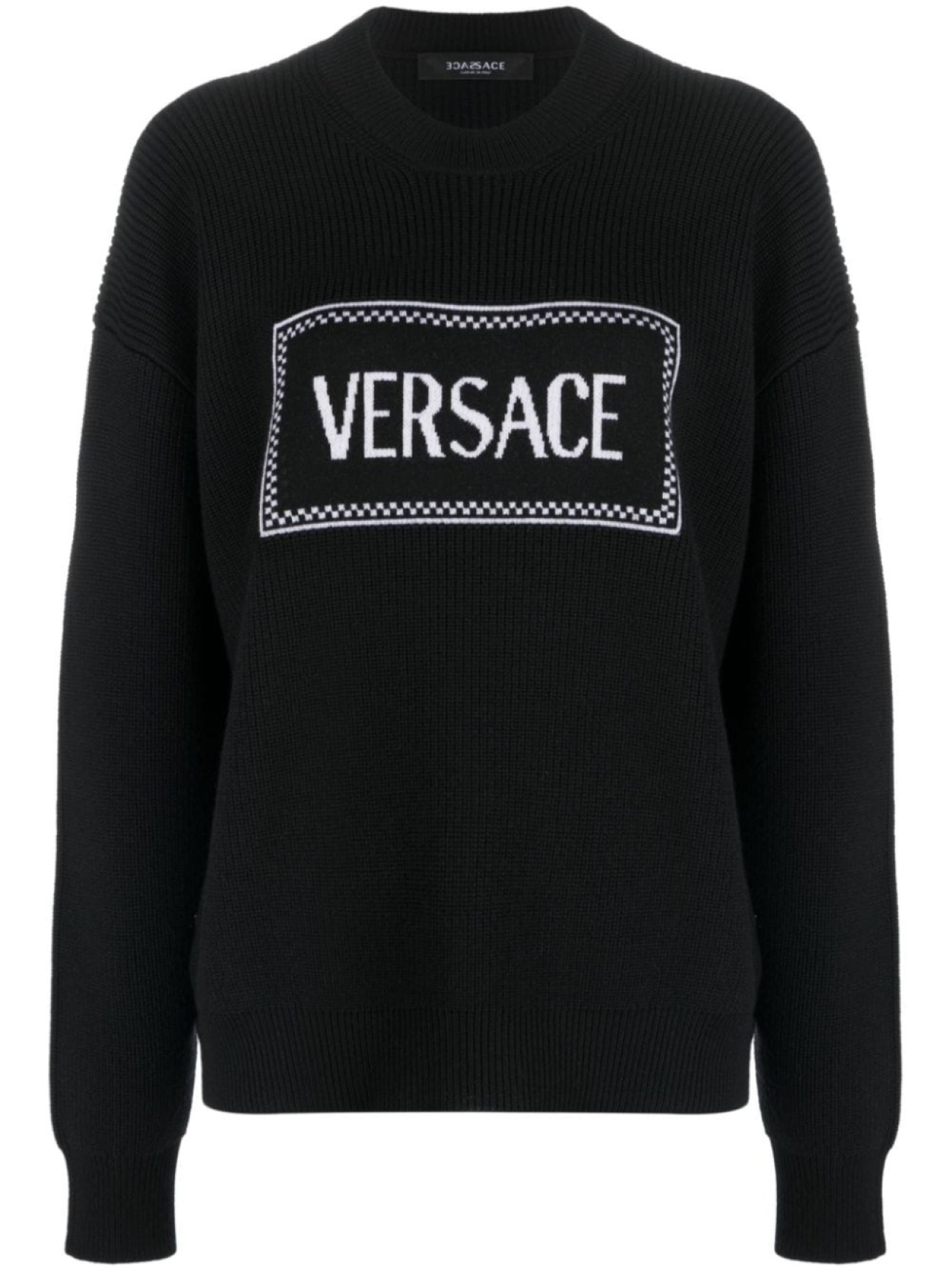 

Versace джемпер в рубчик с логотипом, черный