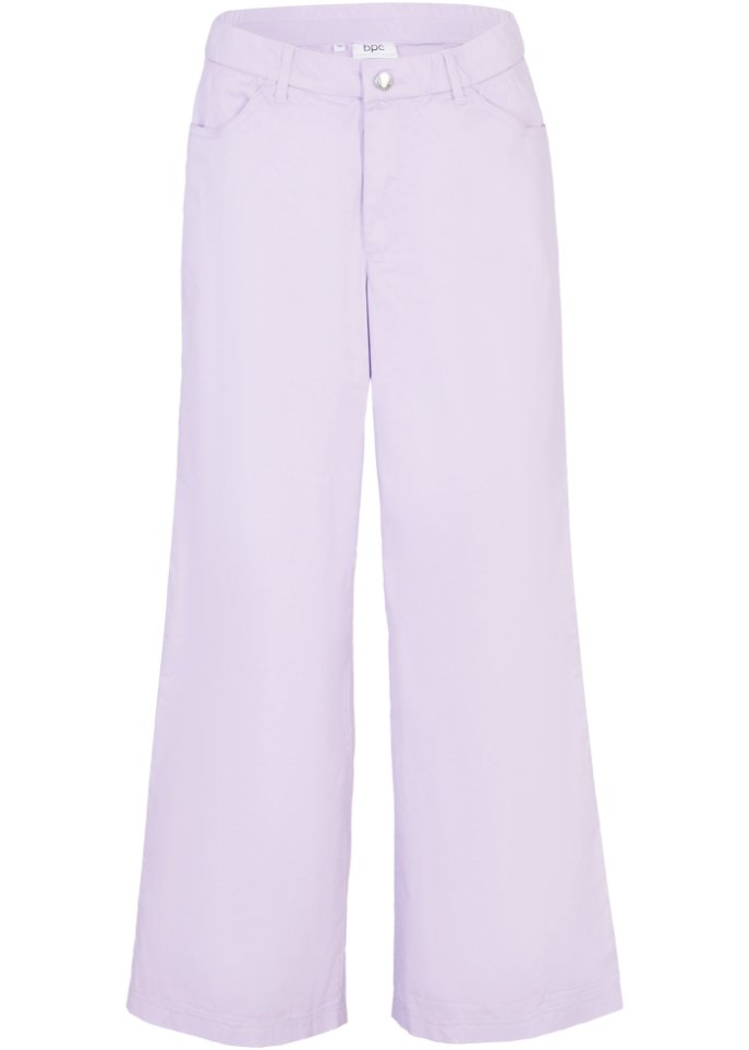 Легкие брюки из твила с широкими штанинами и удобным поясом с завышенной талией Bpc Bonprix Collection, фиолетовый