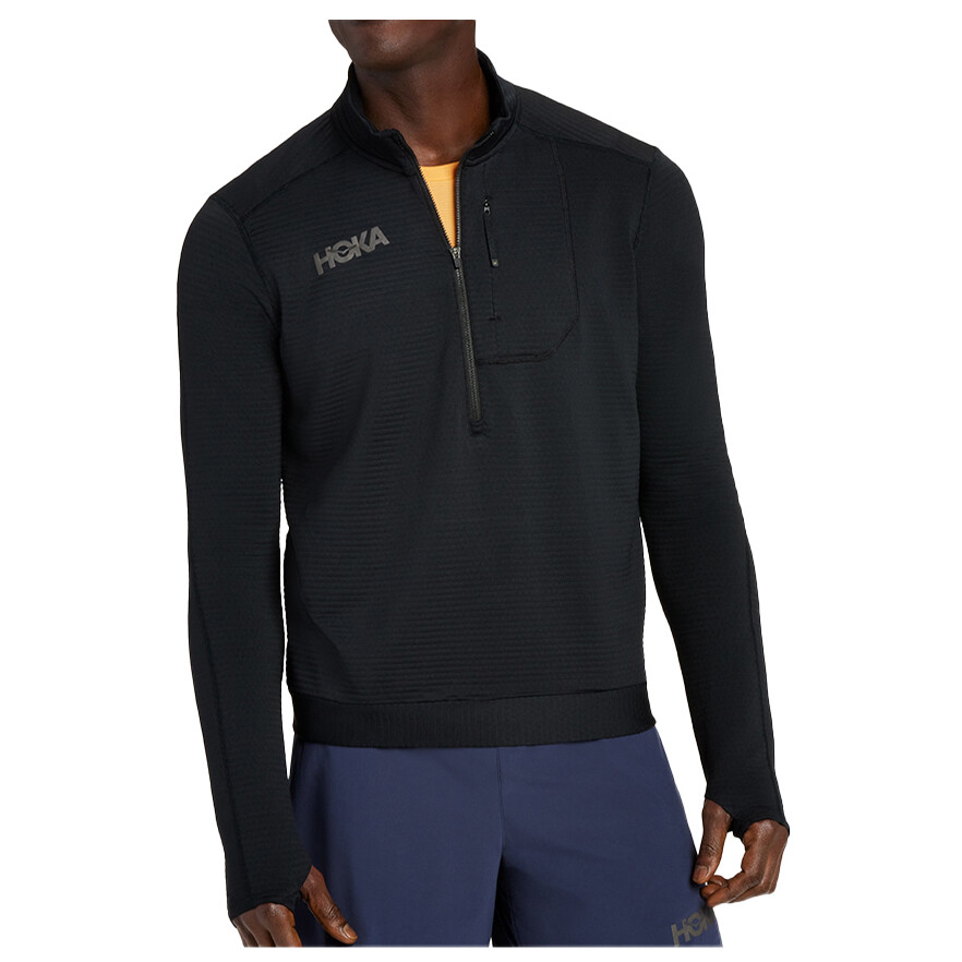 

Беговая рубашка Hoka 1/2 Zip, черный