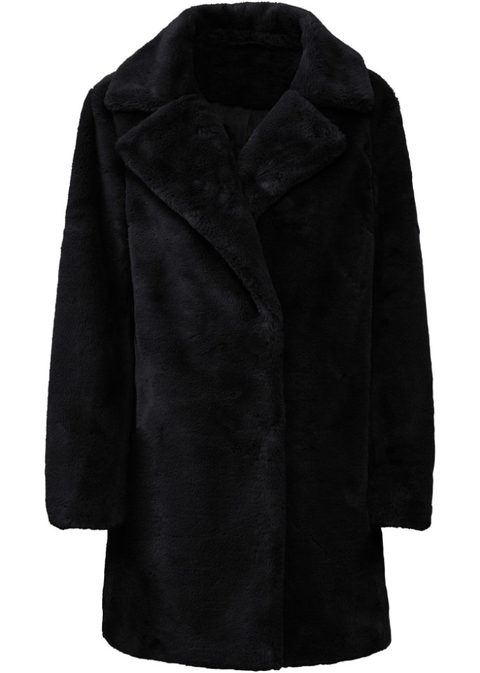 Уютная длинная куртка из искусственного меха Bodyflirt, черный