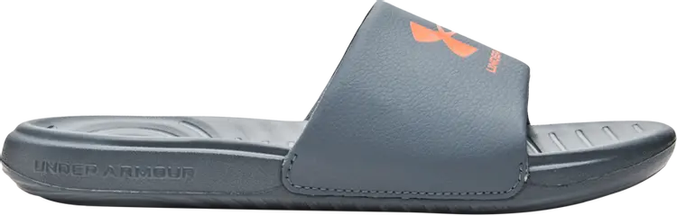 

Сандалии Under Armour Ansa Fixed Slide GS Gravel Orange Blast, серый