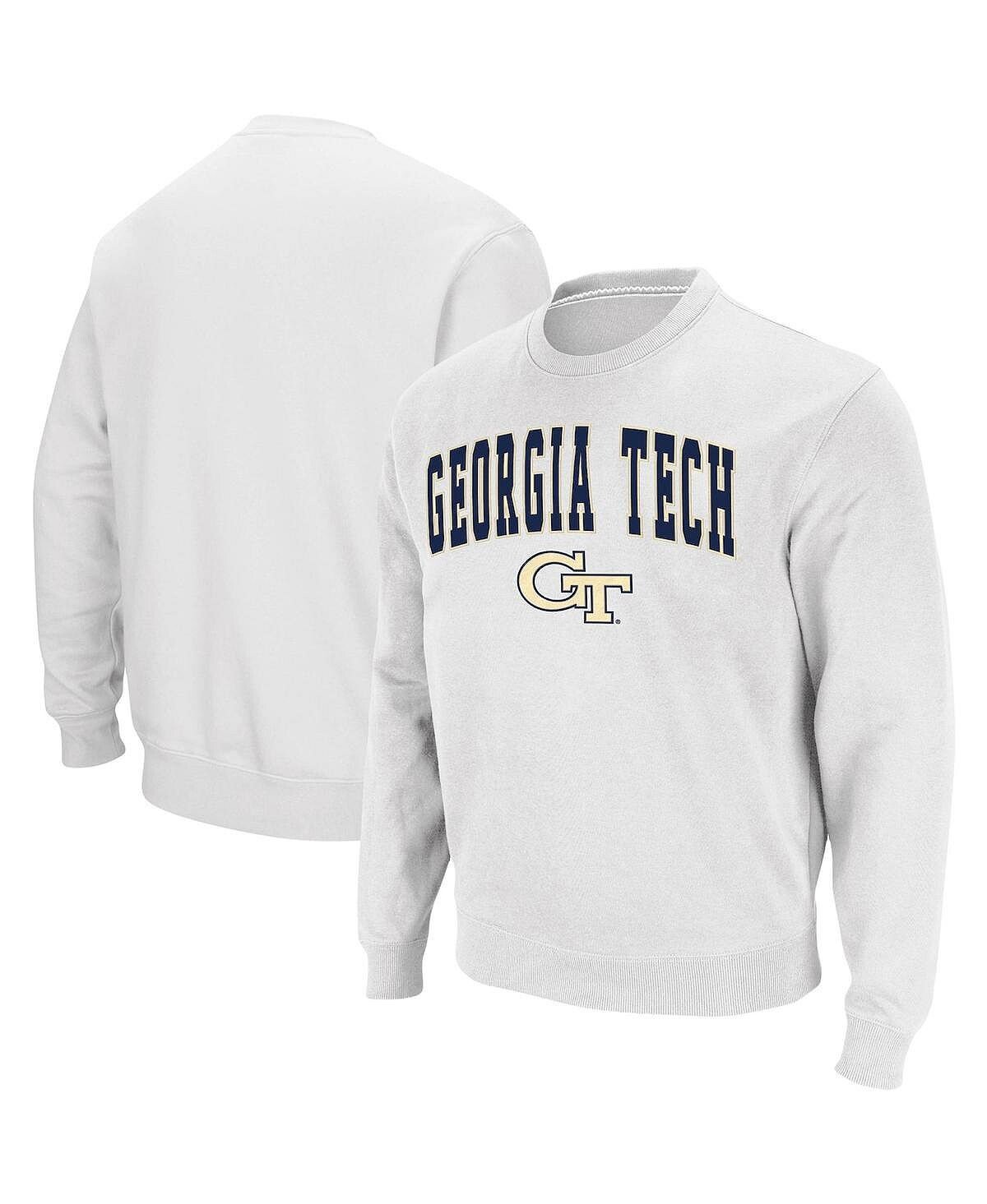 

Мужская белая толстовка из твила с логотипом georgia tech yellow jackets arch logo tackle twill Colosseum, белый